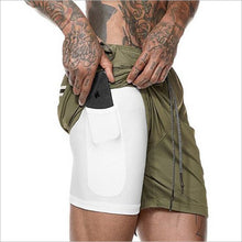 Load image into Gallery viewer, Mens 2 in 1 Fitness Running Shorts