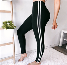 Load image into Gallery viewer, Women Camo Legging Two Side White Stripes Skinny Leggings