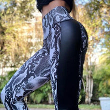 Load image into Gallery viewer, High Waisted Serpent Print Bum Scrunch Push Up Workout Legging
