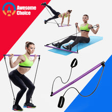 Load image into Gallery viewer, Portable Yoga Resistance Bands Pilates Stick Bodybuilding CrossFit Gym Rubber Tube Elastic Bands Fitness Equipment Training Exercise
