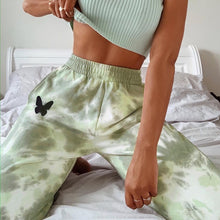 Load image into Gallery viewer, Darlingaga Streetwear Tie Dye Two Piece Set Women Tracksuit Butterfly Print Crop Tops and Sweatpants Matching Sets Workout 2020
