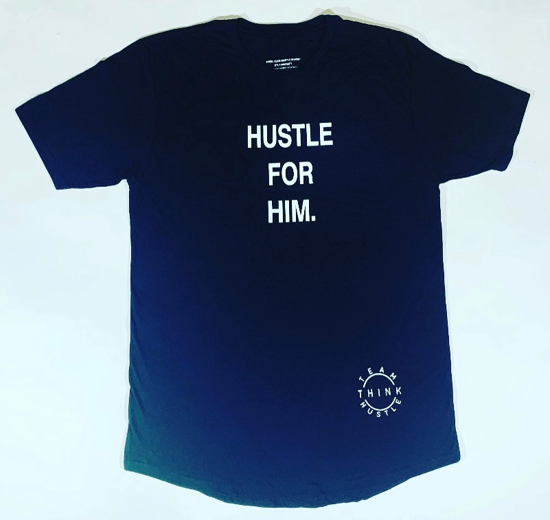 Hustle For Him Unisex Swoop Tee (Black)