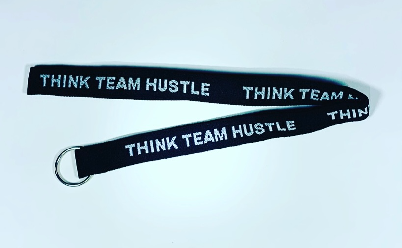 Custom Think Team Hustle® Premium Woven Lanyard